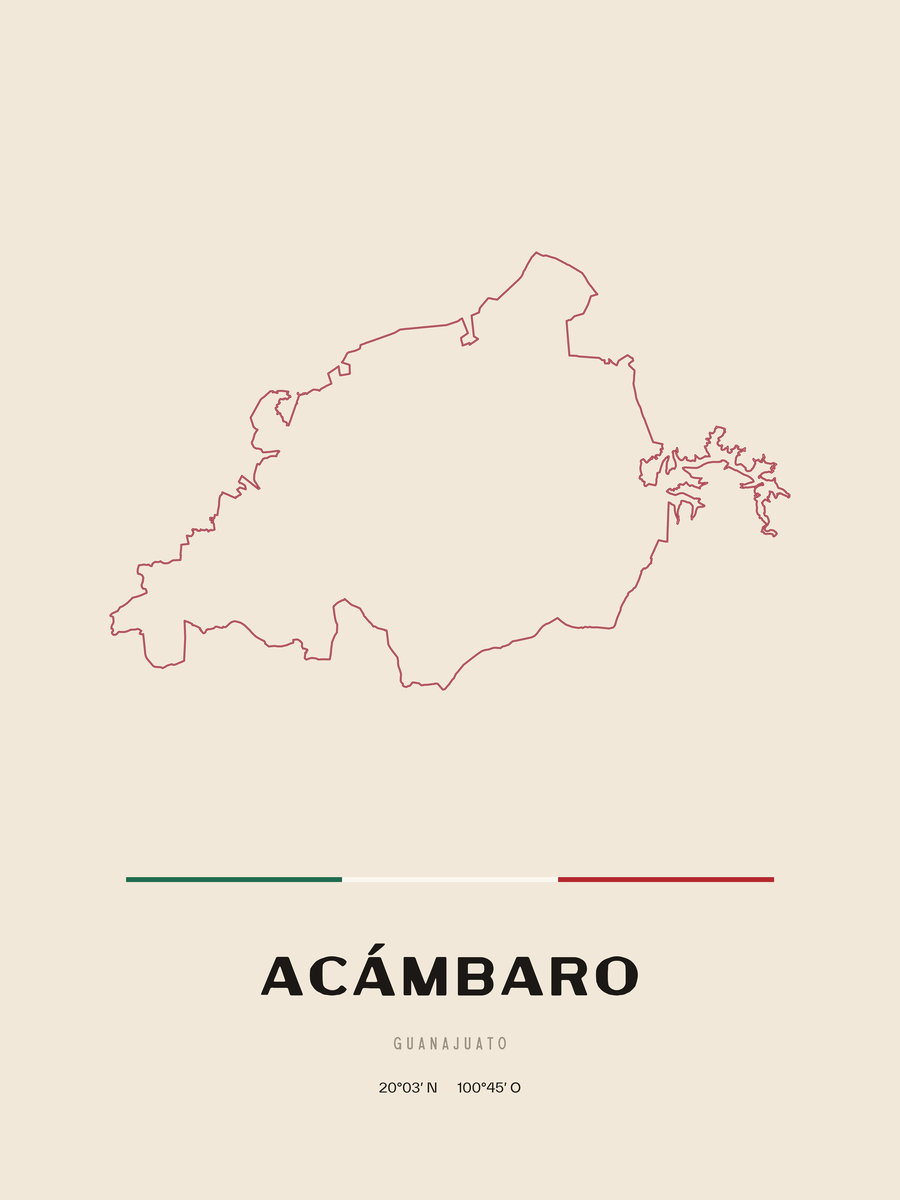 Framed poster of Acámbaro, Guanajuato.