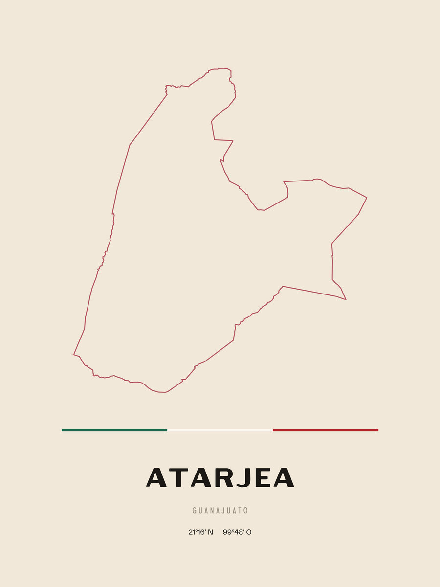 Framed poster of Atarjea, Guanajuato.