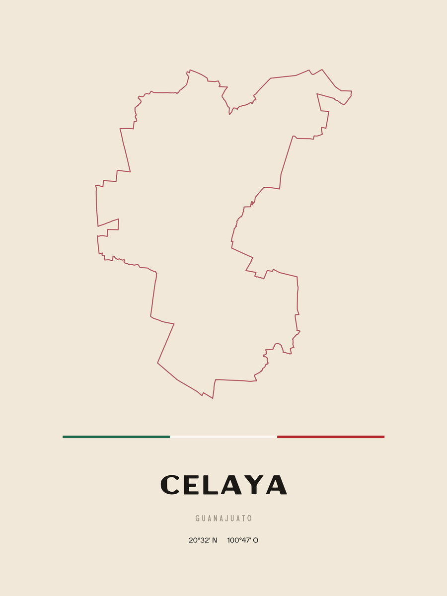 Framed poster of Celaya, Guanajuato.