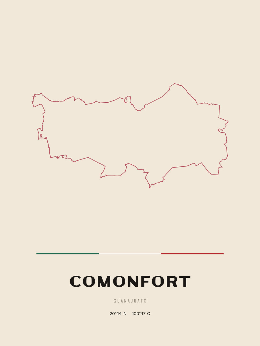Framed poster of Comonfort, Guanajuato.