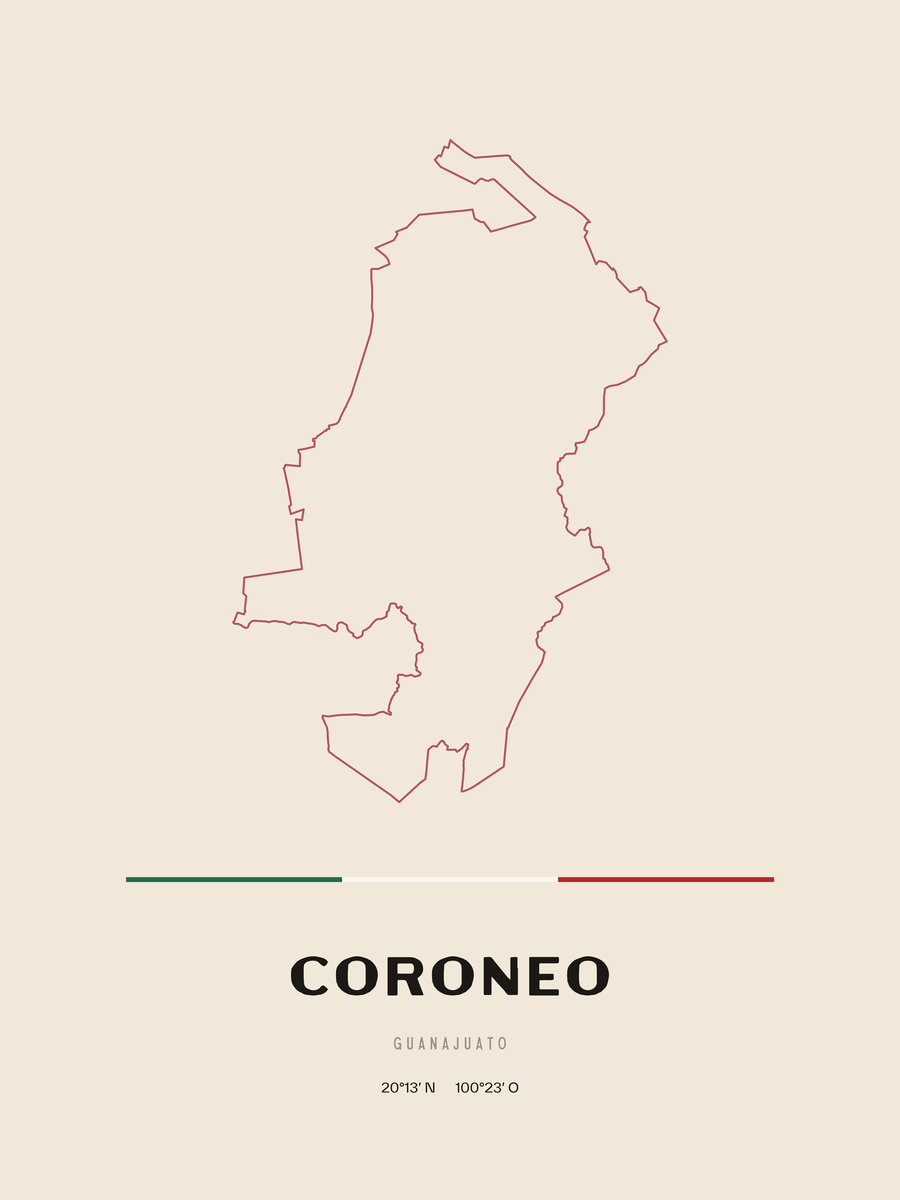 Framed poster of Coroneo, Guanajuato.