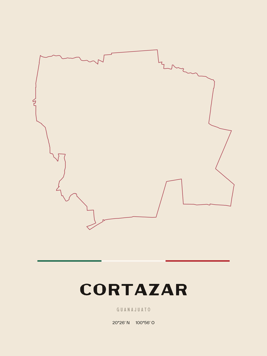 Framed poster of Cortazar, Guanajuato.