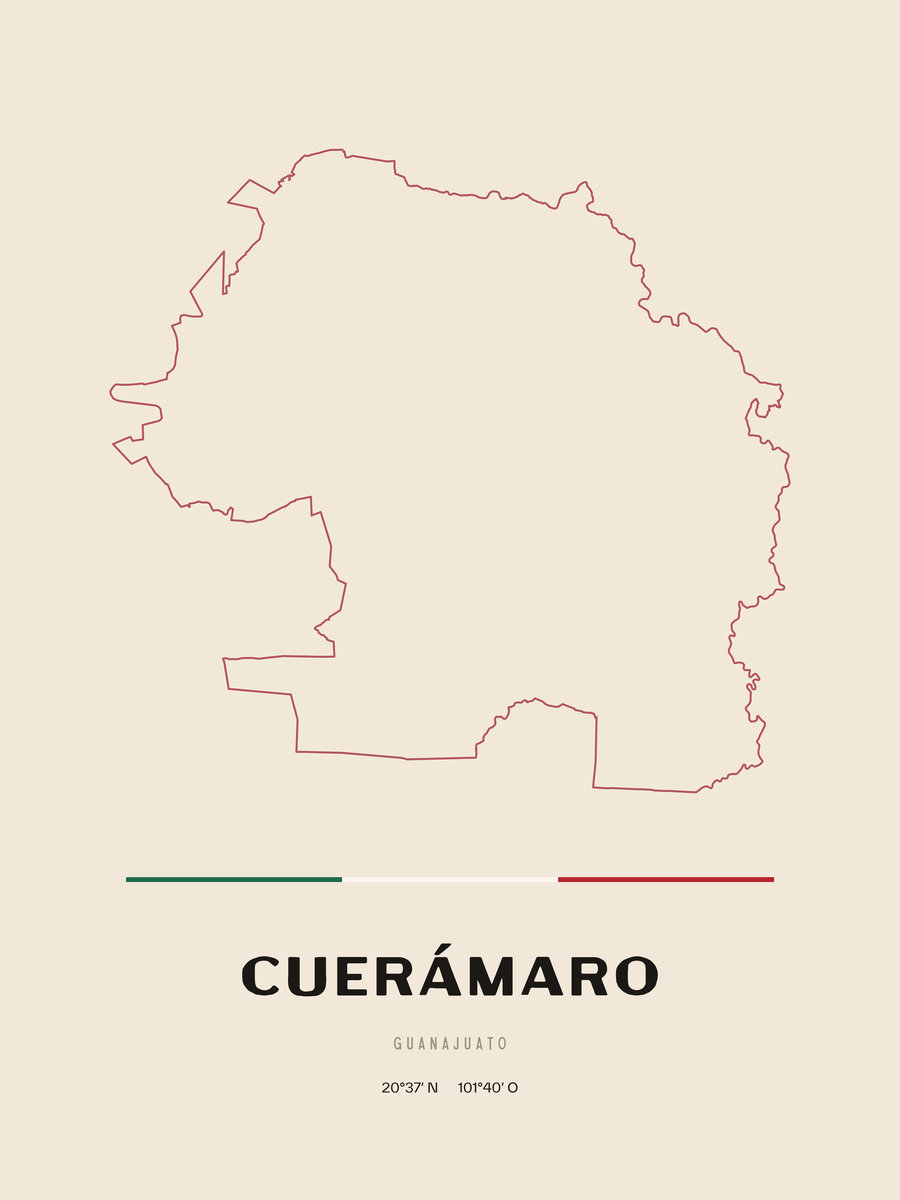 Framed poster of Cuerámaro, Guanajuato.
