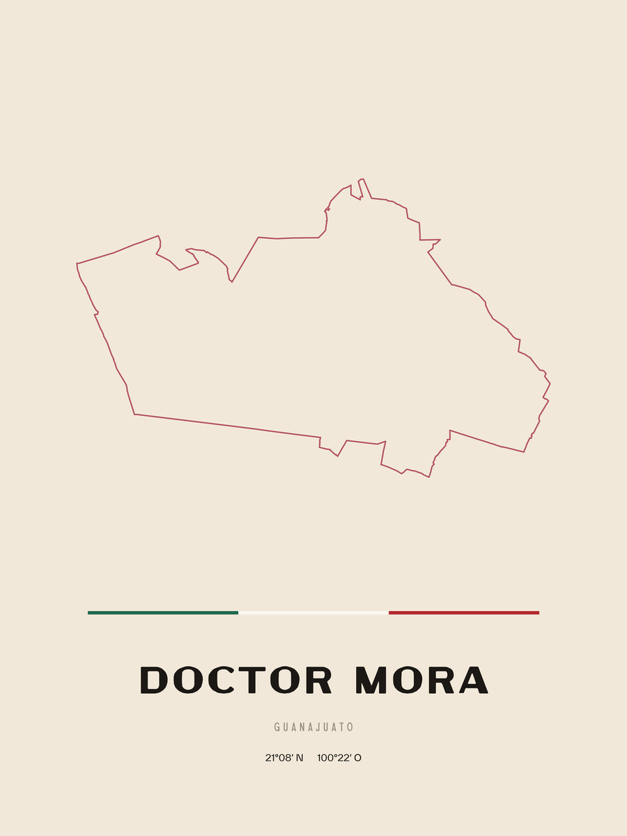 Framed poster of Doctor Mora, Guanajuato.