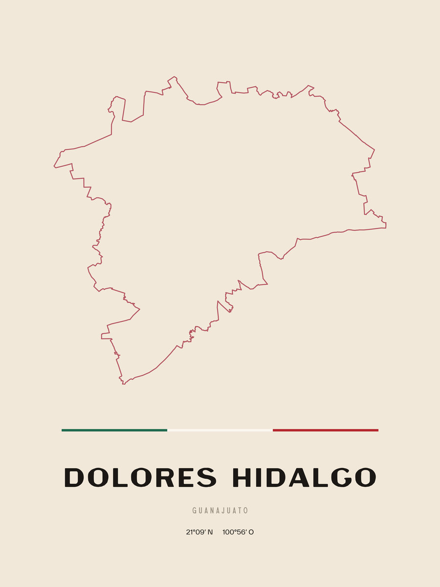 Framed poster of Dolores Hidalgo, Guanajuato.
