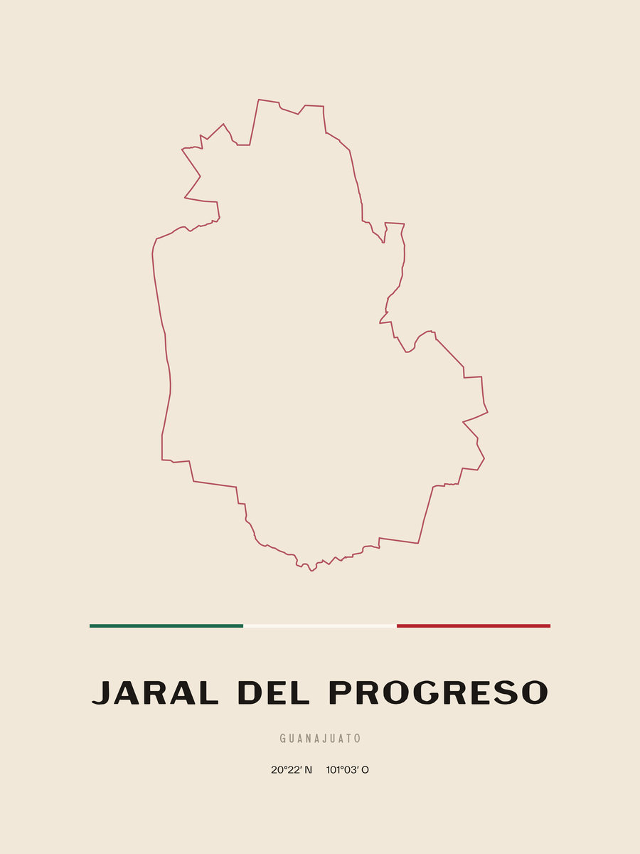 Framed poster of Jaral del Progreso, Guanajuato.