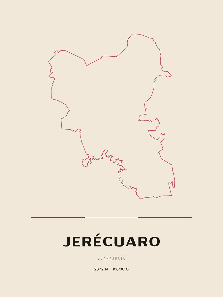 Framed poster of Jerécuaro, Guanajuato.