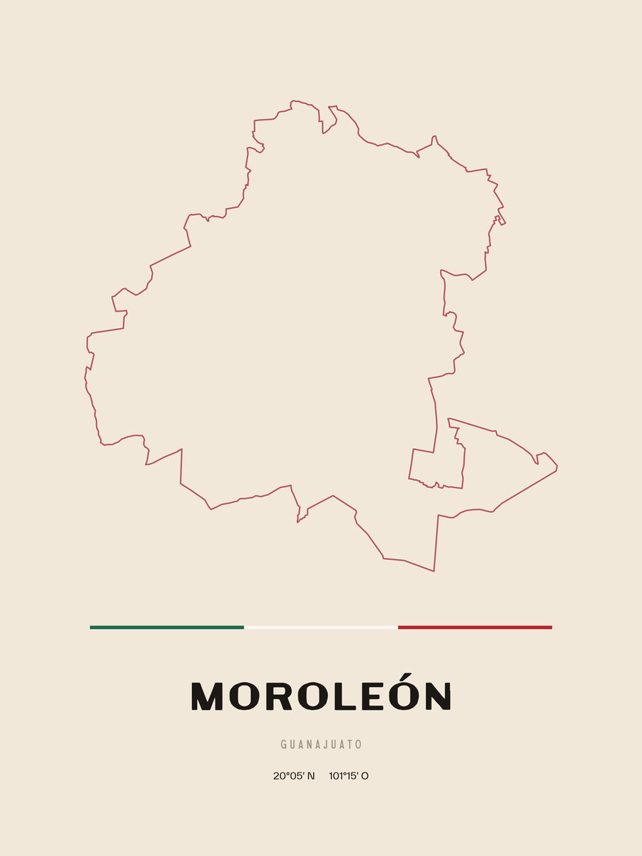 Framed poster of Moroleón, Guanajuato.