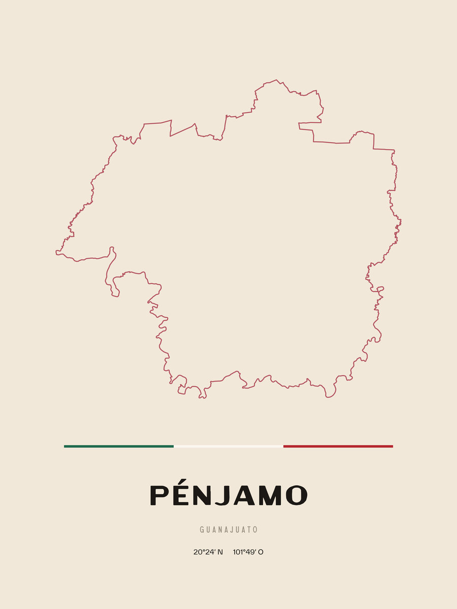 Framed poster of Pénjamo, Guanajuato.