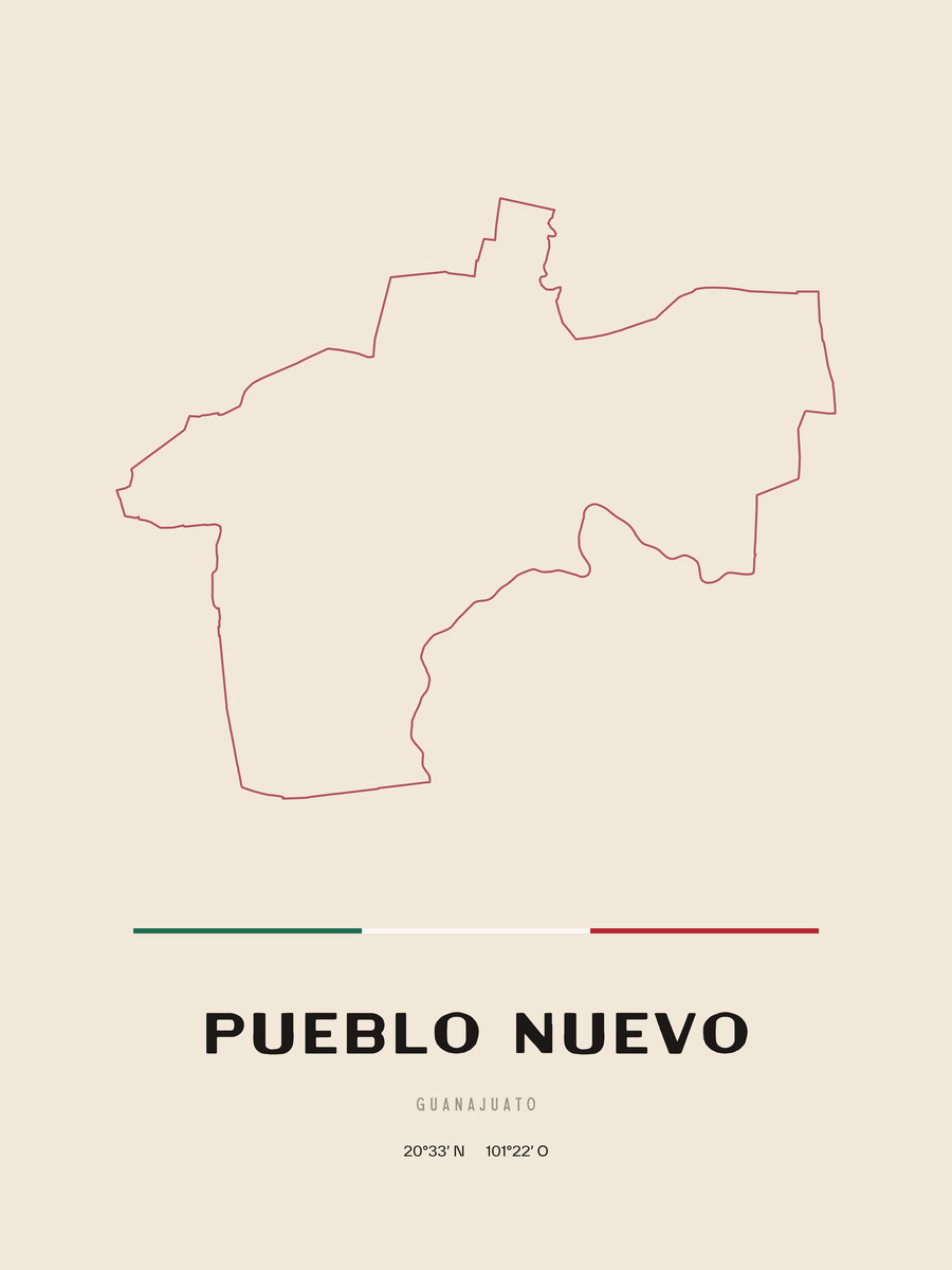 Framed poster of Pueblo Nuevo, Guanajuato.