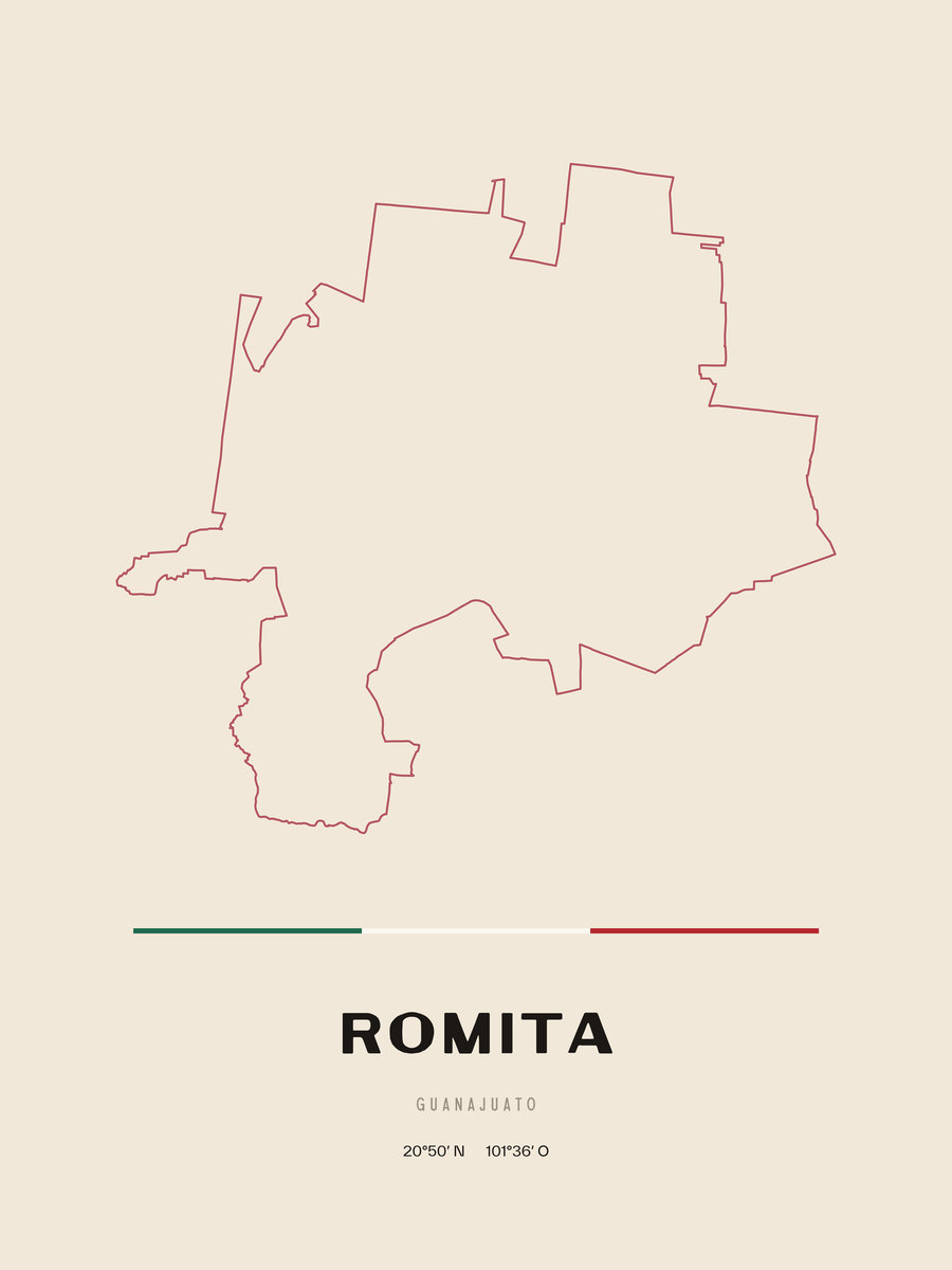 Framed poster of Romita, Guanajuato.
