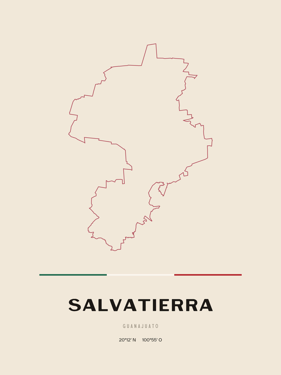 Framed poster of Salvatierra, Guanajuato.