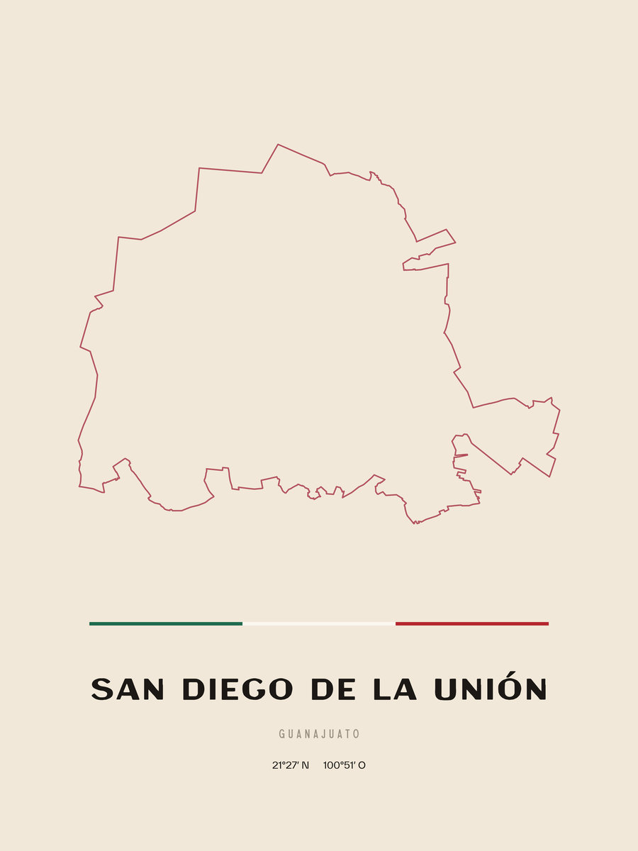 Framed poster of San Diego de la Unión, Guanajuato.