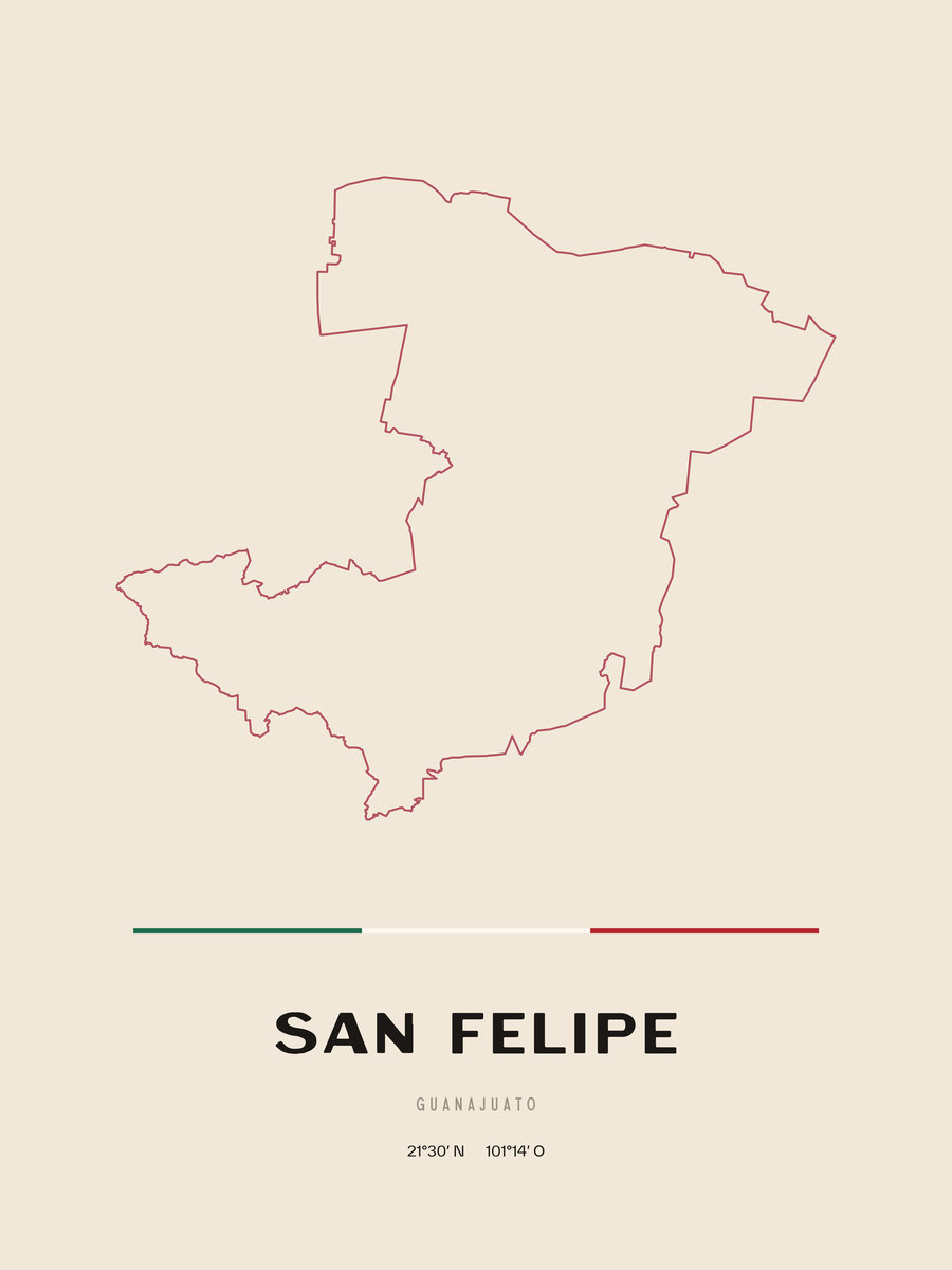 Framed poster of San Felipe, Guanajuato.