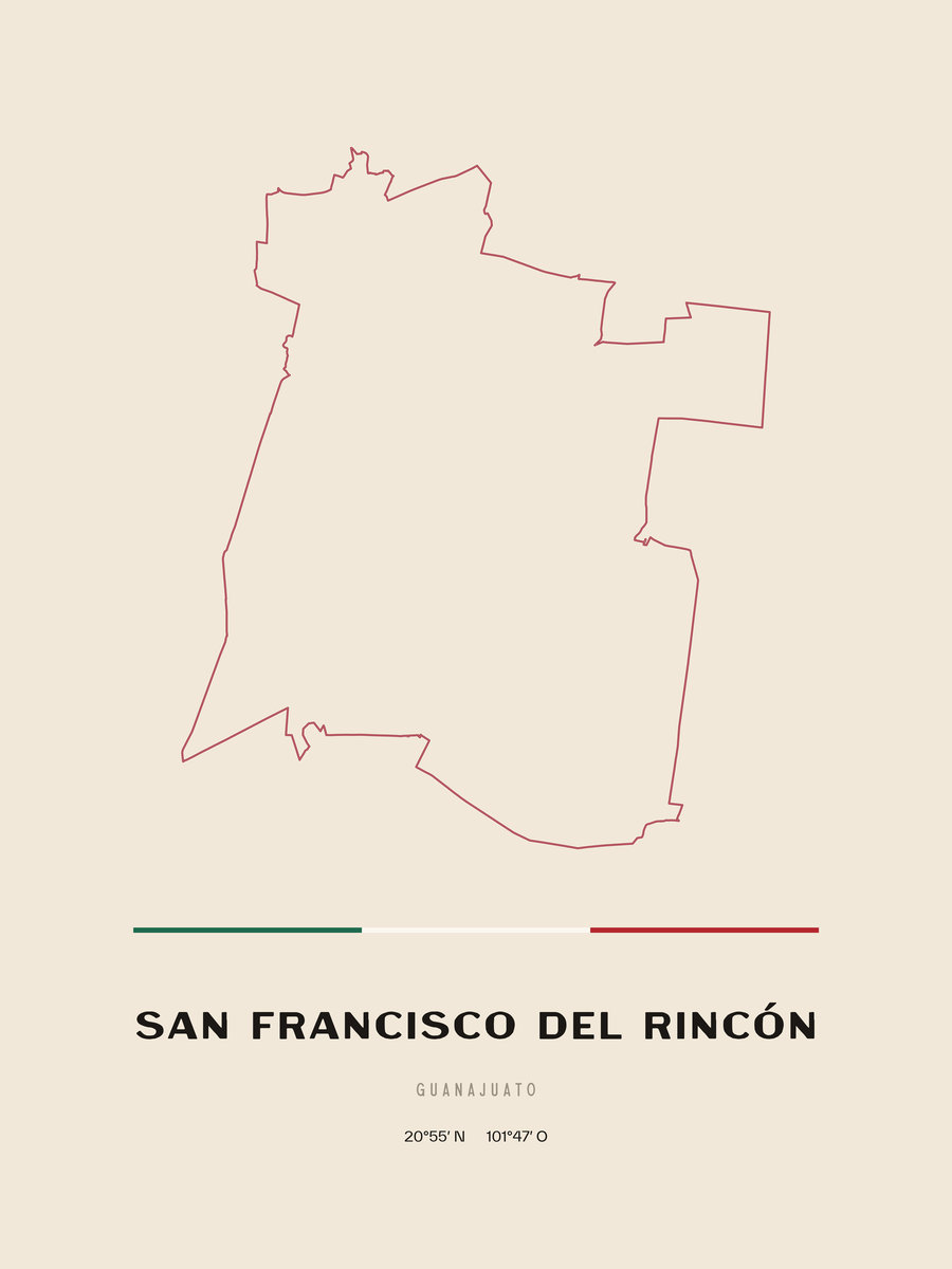 Framed poster of San Francisco del Rincón, Guanajuato.