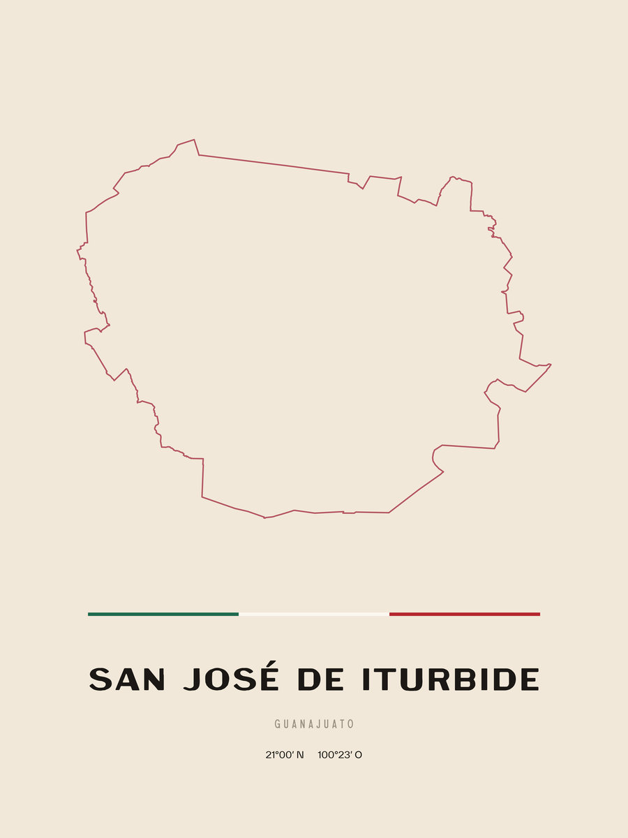 Framed poster of San José de Iturbide, Guanajuato.
