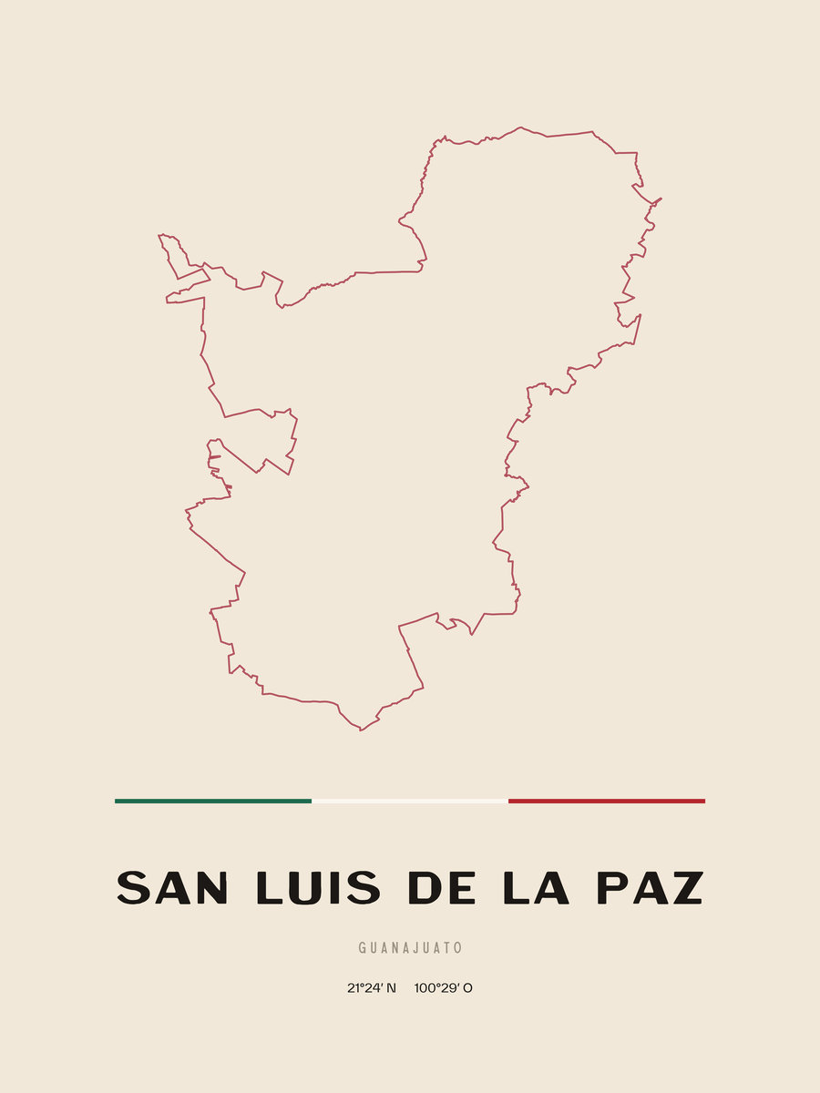 Framed poster of San Luis de la Paz, Guanajuato.