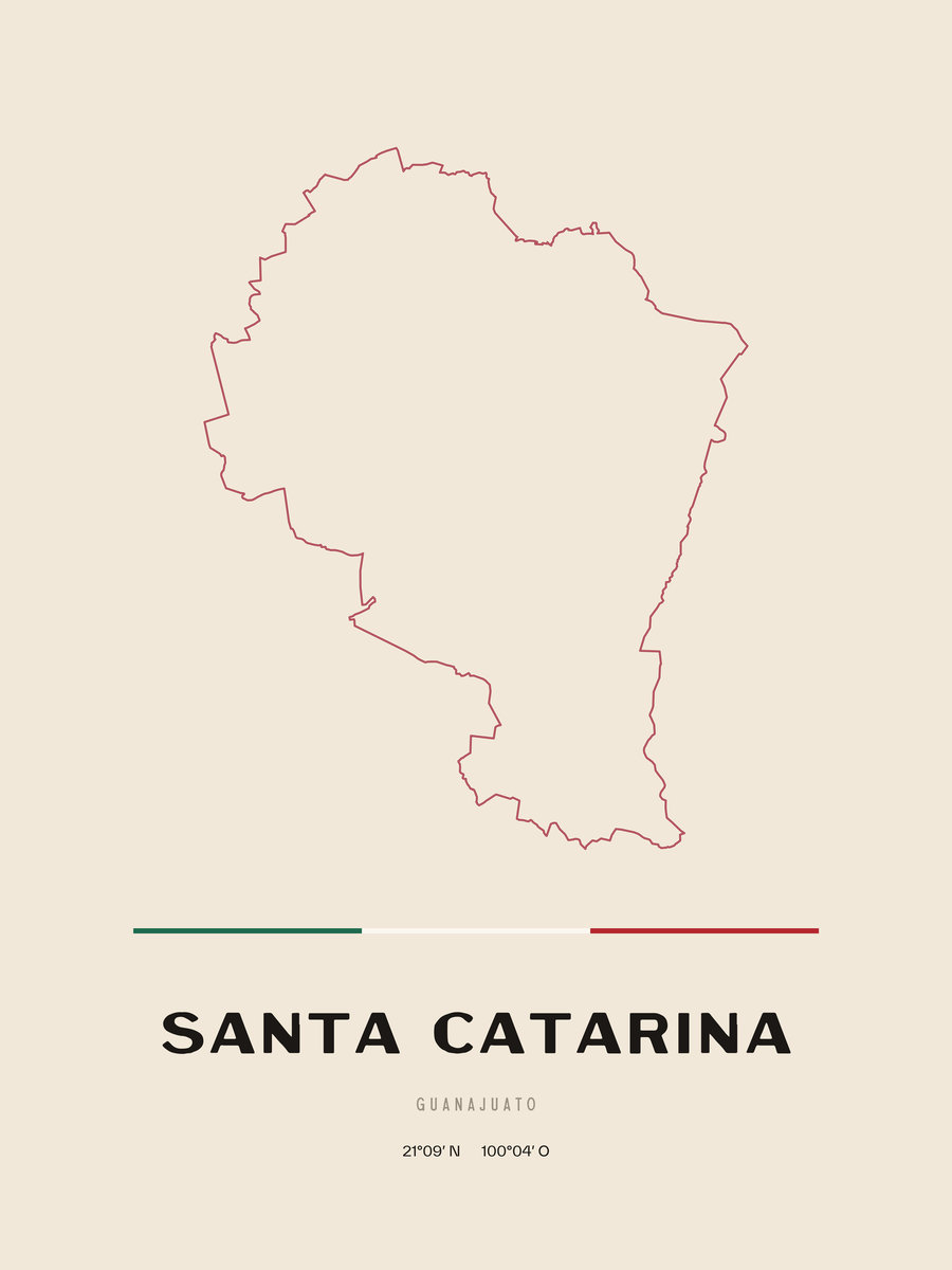 Framed poster of Santa Catarina, Guanajuato.