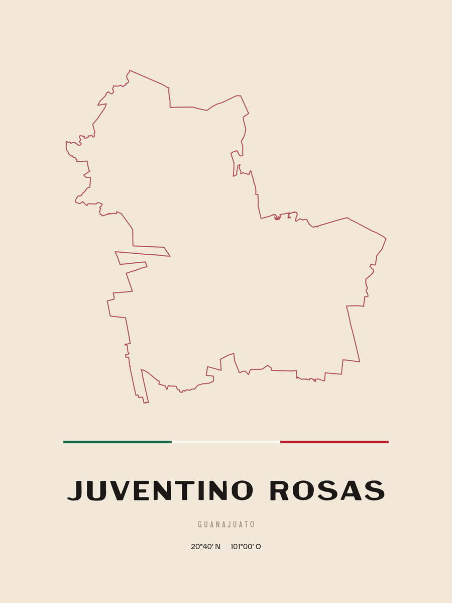 Framed poster of Juventino Rosas, Guanajuato.