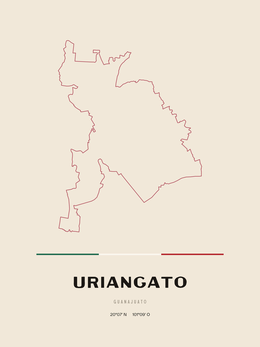 Framed poster of Uriangato, Guanajuato.