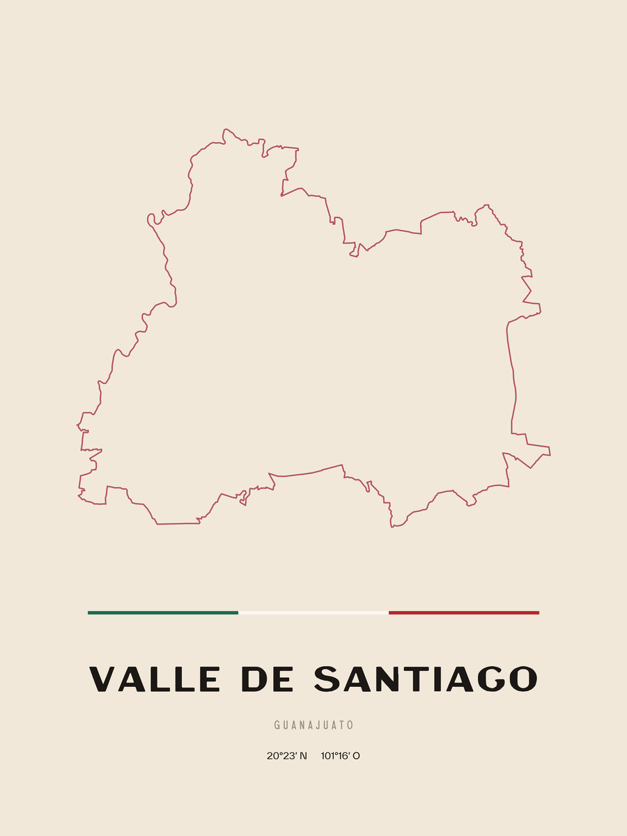 Framed poster of Valle de Santiago, Guanajuato.