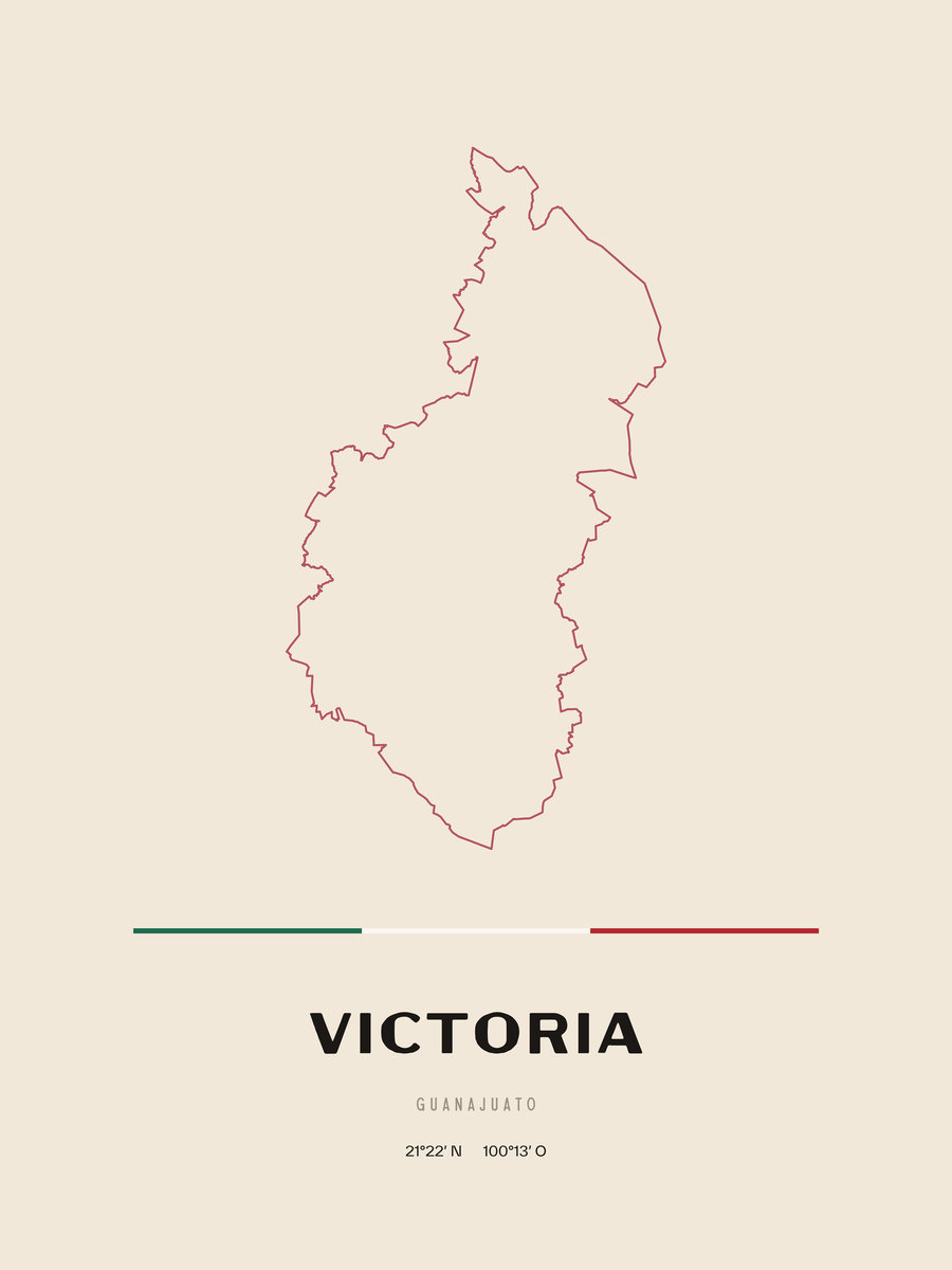 Framed poster of Victoria, Guanajuato.