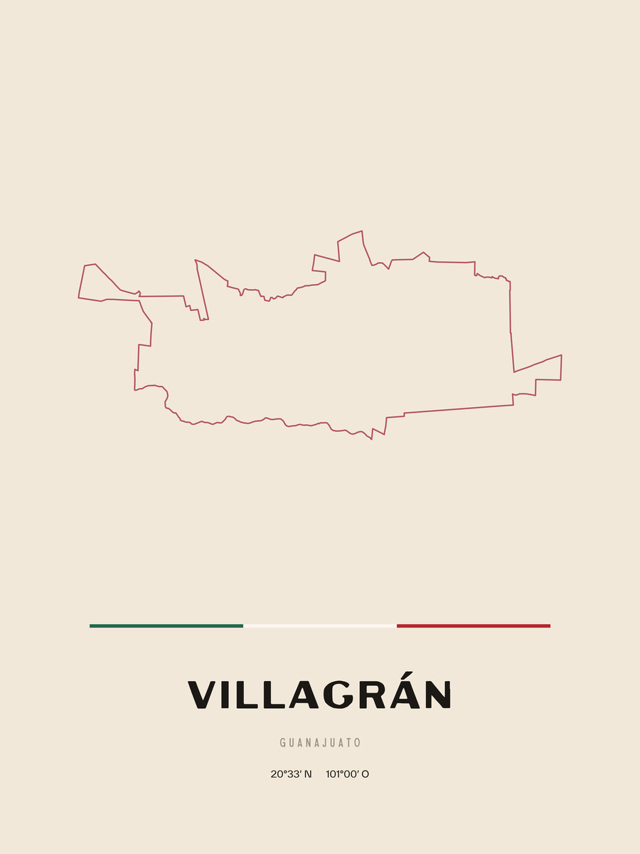 Framed poster of Villagrán, Guanajuato.
