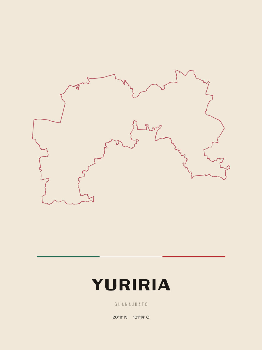 Framed poster of Yuriria, Guanajuato.