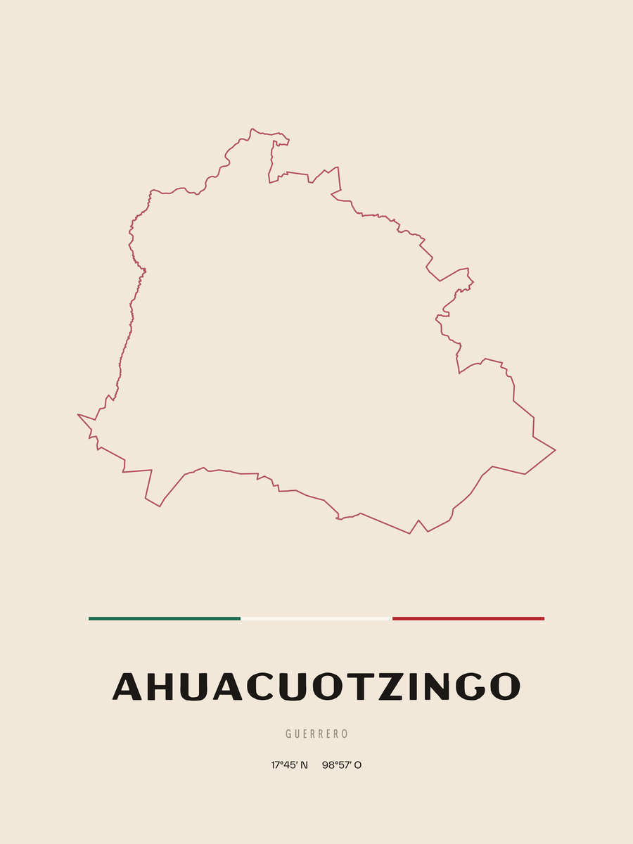 Framed poster of Ahuacuotzingo, Guerrero.