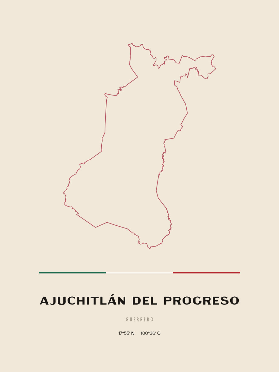 Framed poster of Ajuchitlán del Progreso, Guerrero.