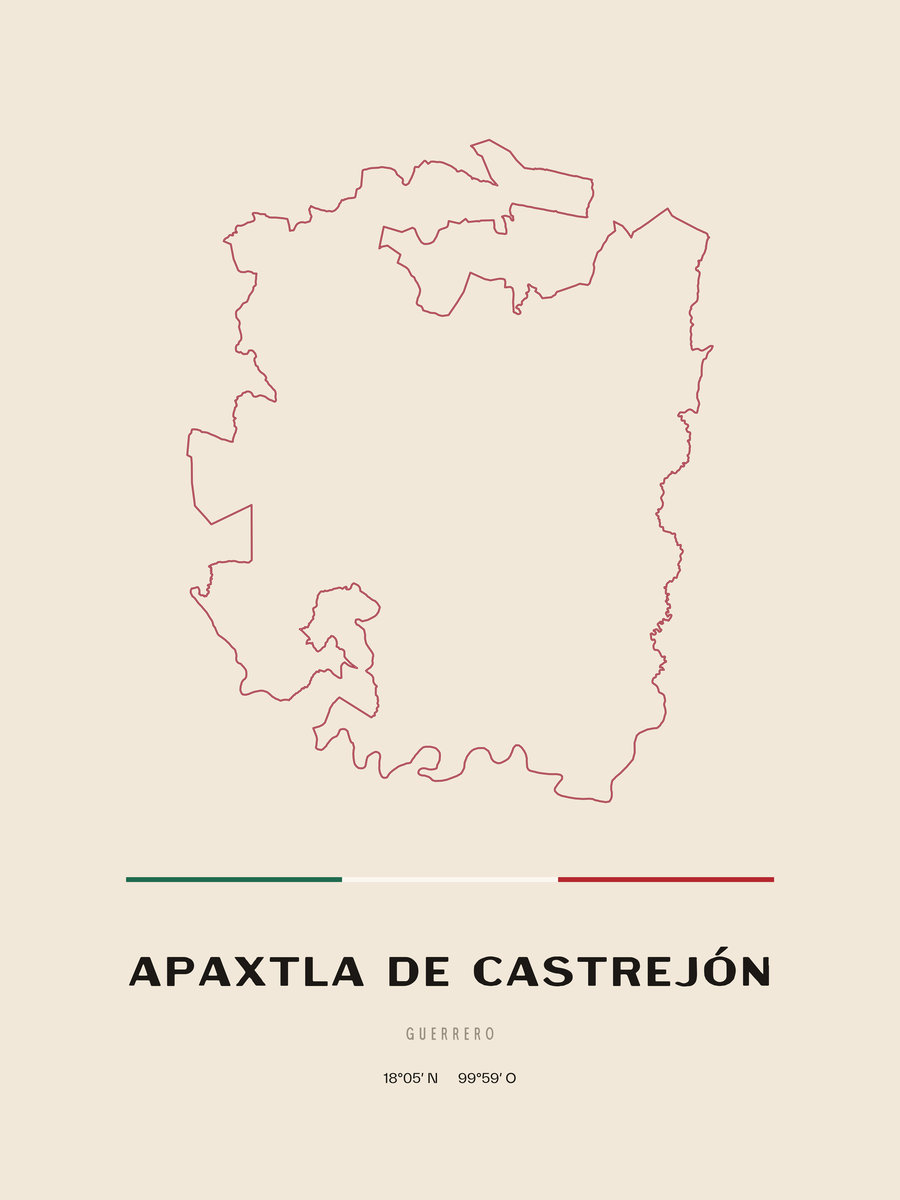 Framed poster of Apaxtla de Castrejón, Guerrero.