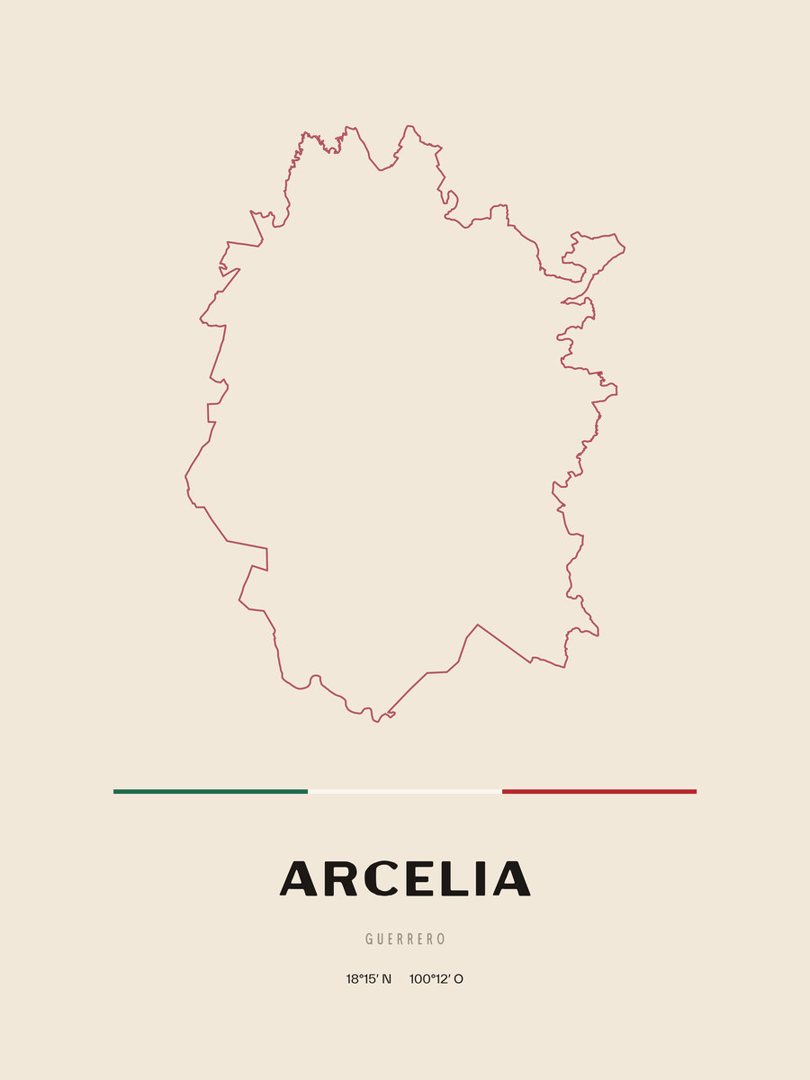 Framed poster of Arcelia, Guerrero.