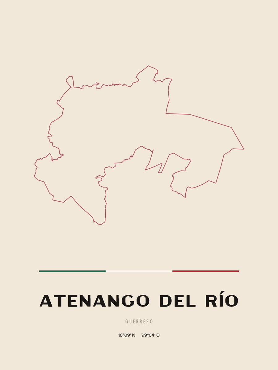Framed poster of Atenango del Río, Guerrero.