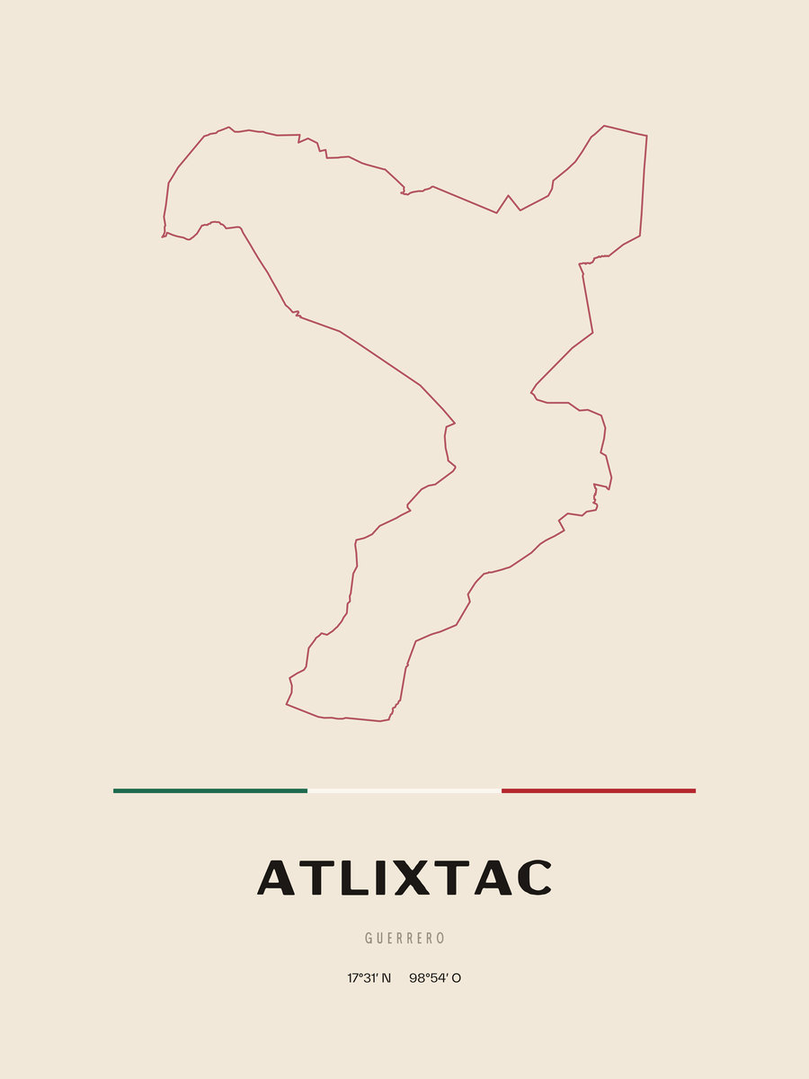 Framed poster of Atlixtac, Guerrero.