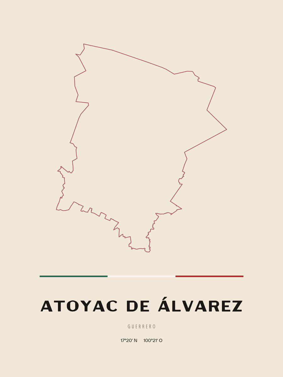 Framed poster of Atoyac de Álvarez, Guerrero.
