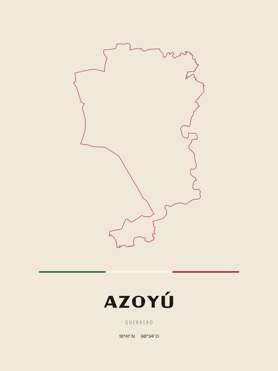 Framed poster of Azoyú, Guerrero.