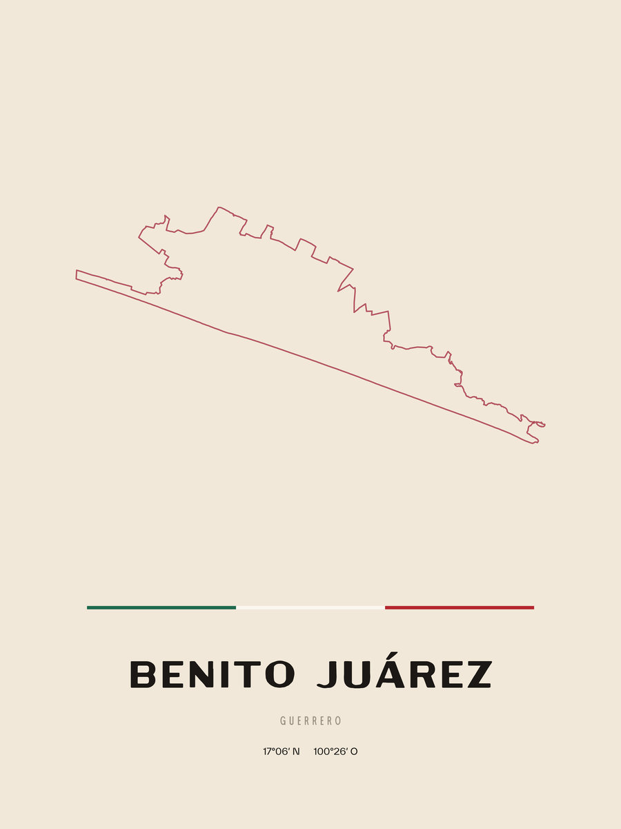 Framed poster of Benito Juárez, Guerrero.