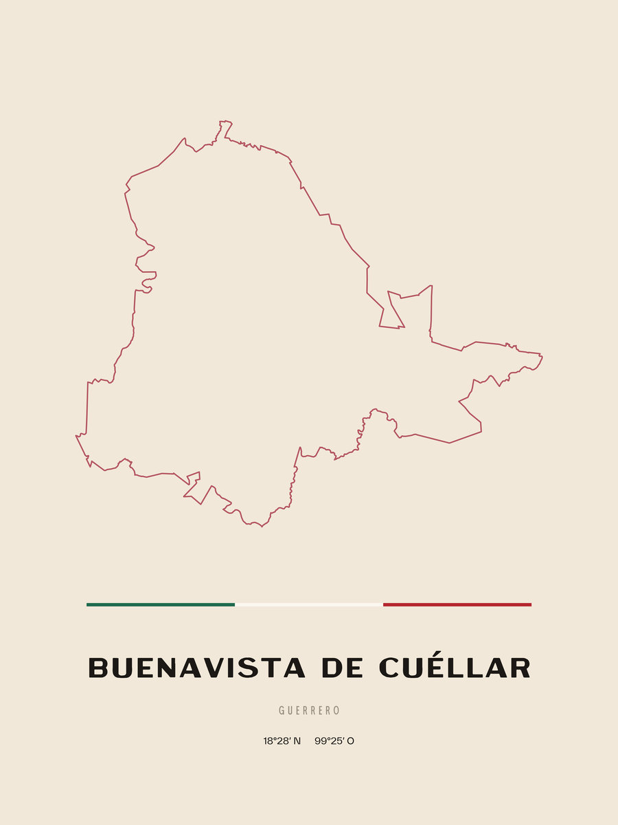 Framed poster of Buenavista de Cuéllar, Guerrero.
