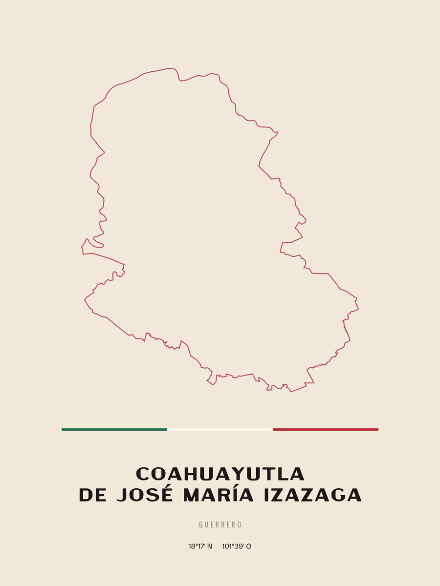 Framed poster of Coahuayutla de José María Izazaga, Guerrero.