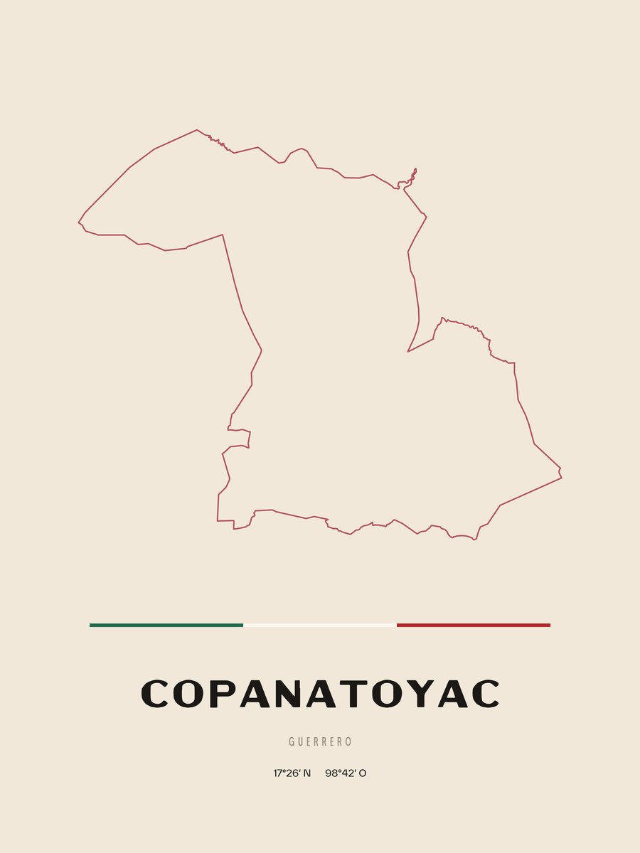 Framed poster of Copanatoyac, Guerrero.