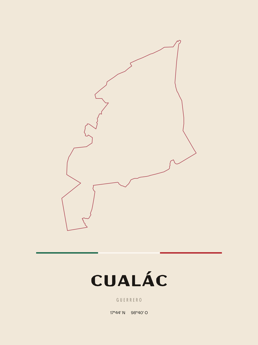 Framed poster of Cualác, Guerrero.