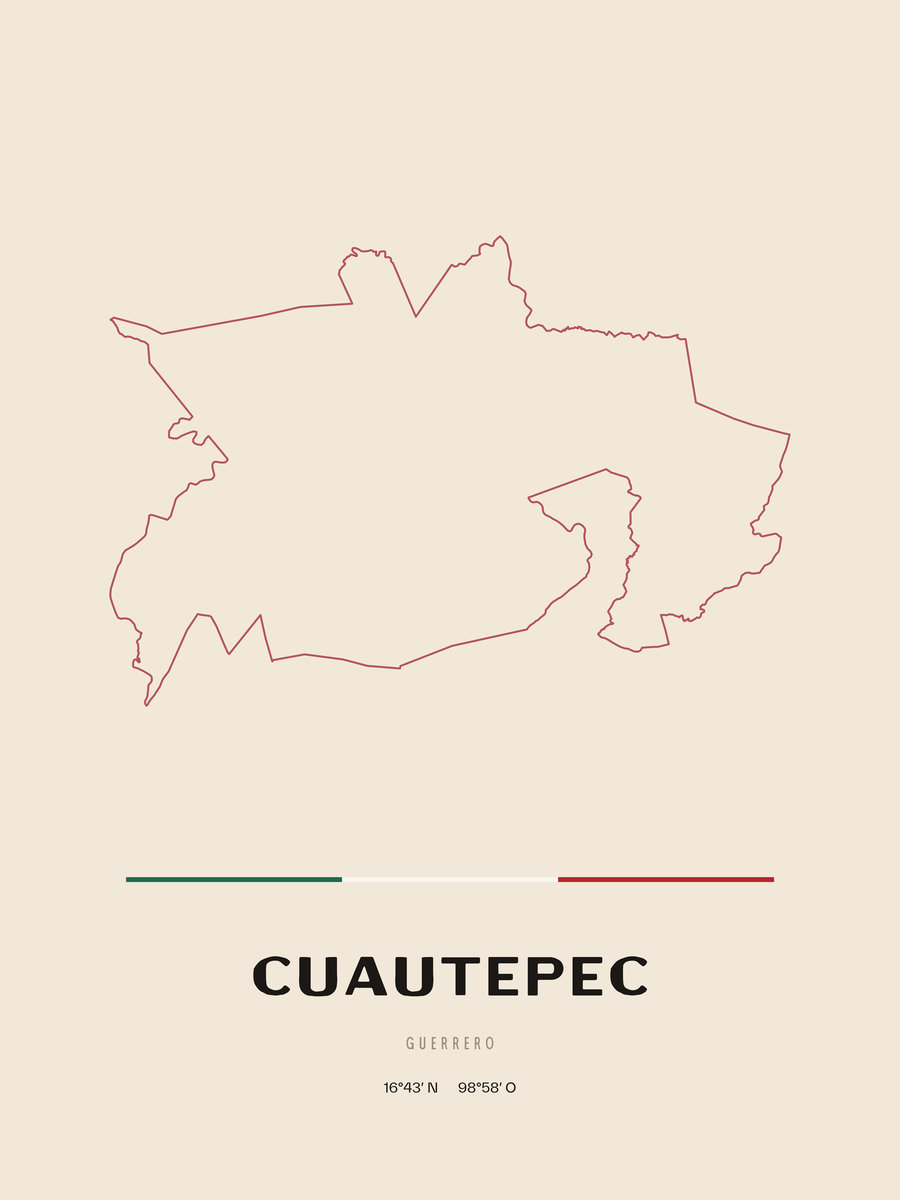 Framed poster of Cuautepec, Guerrero.