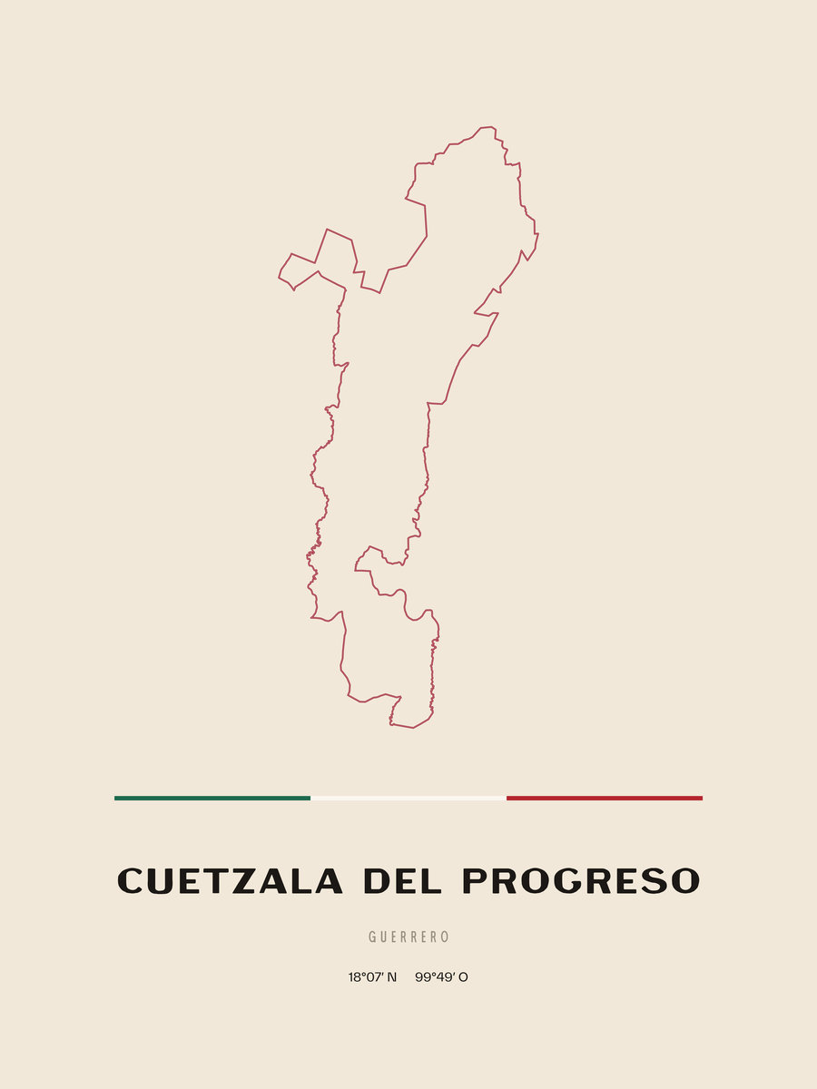 Framed poster of Cuetzala del Progreso, Guerrero.