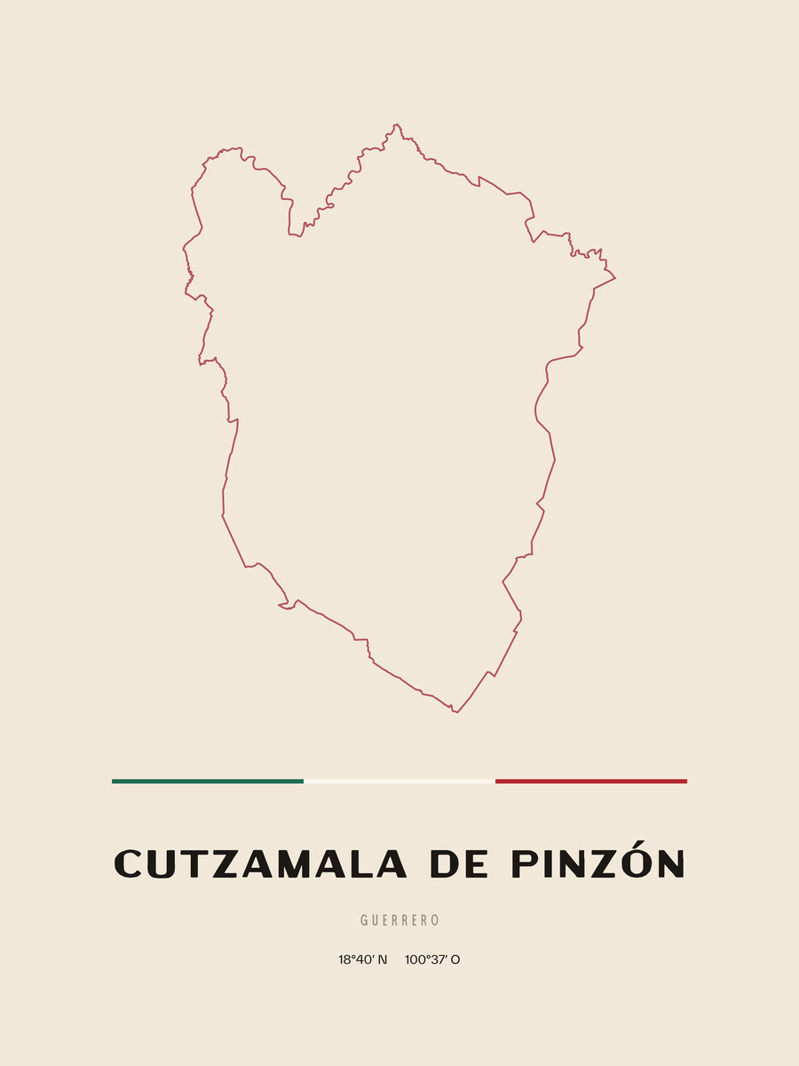 Framed poster of Cutzamala de Pinzón, Guerrero.
