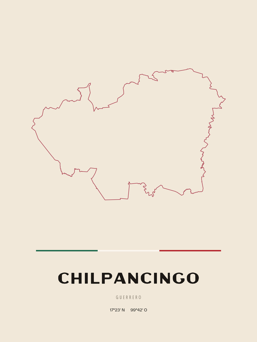 Framed poster of Chilpancingo, Guerrero.