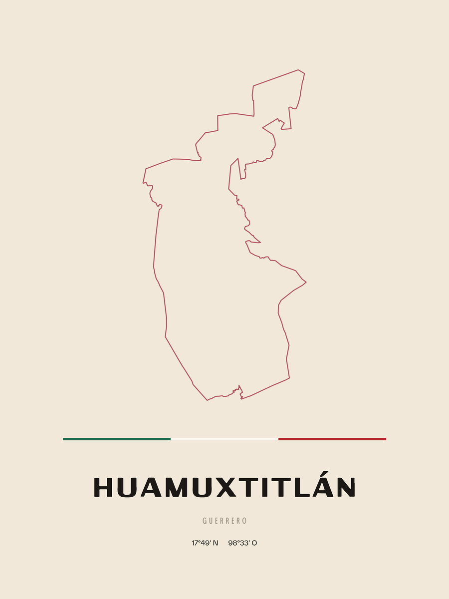 Framed poster of Huamuxtitlán, Guerrero.