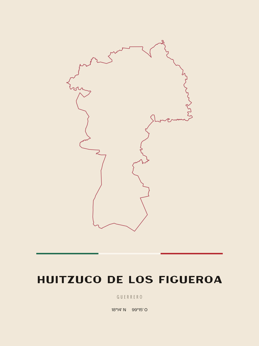 Framed poster of Huitzuco de los Figueroa, Guerrero.