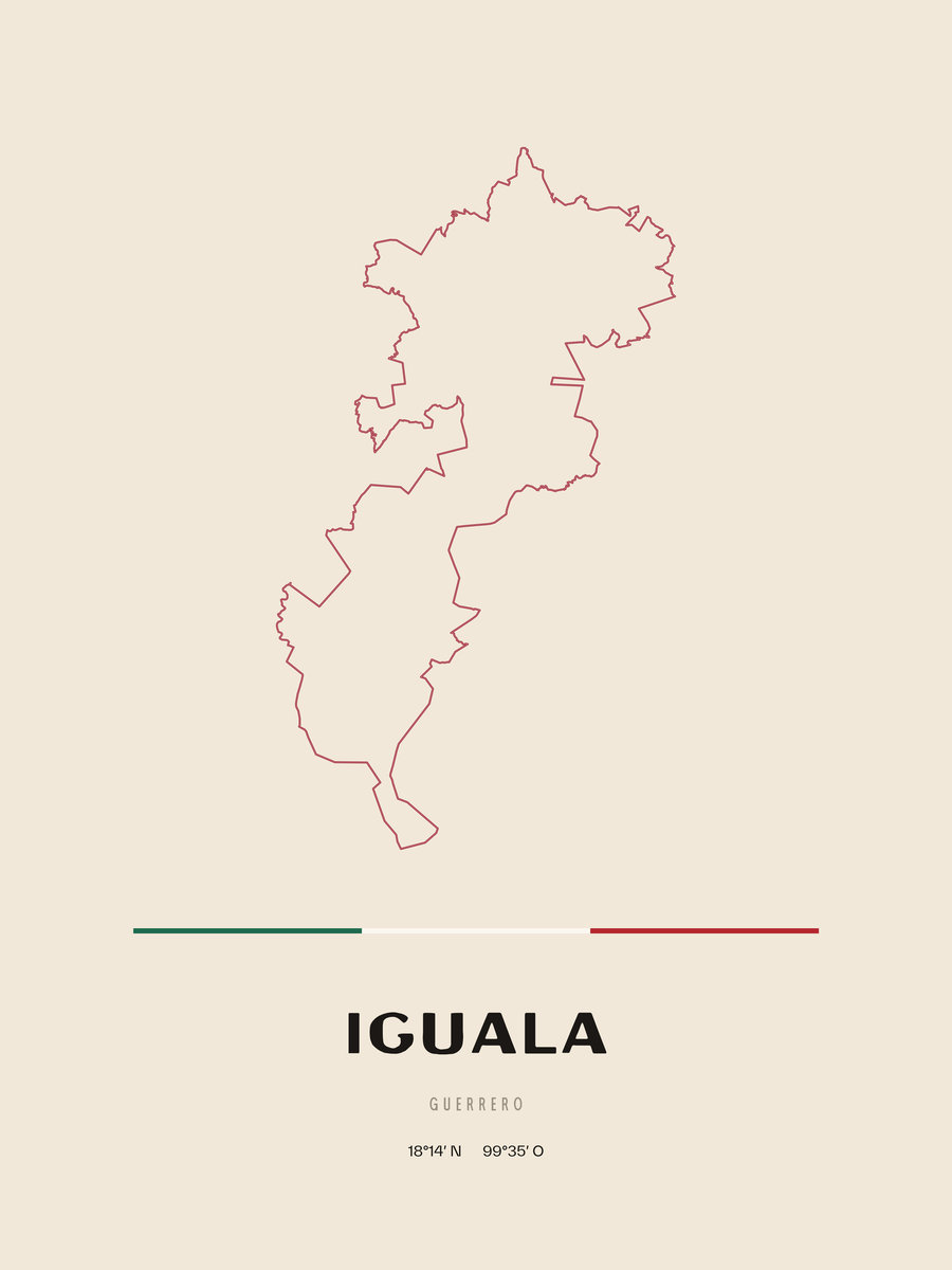 Framed poster of Iguala, Guerrero.