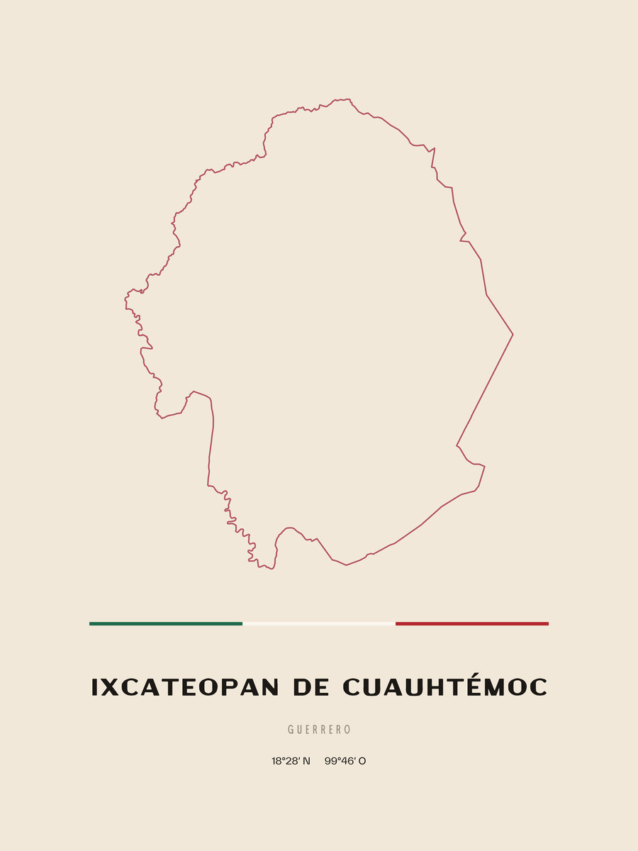 Framed poster of Ixcateopan de Cuauhtémoc, Guerrero.
