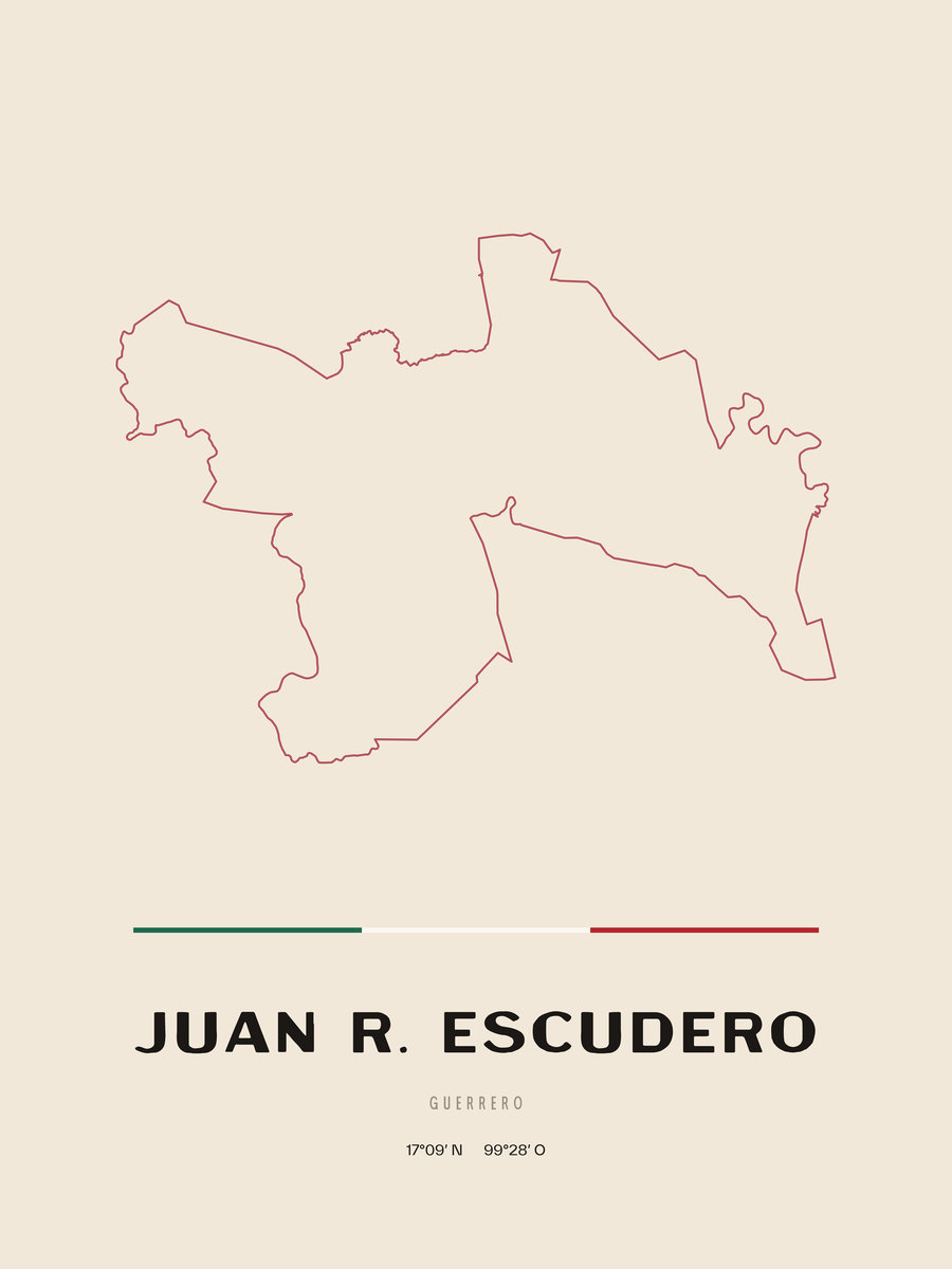 Framed poster of Juan R. Escudero, Guerrero.